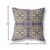 18" Purple Orange Cloverleaf Indoor Outdoor Throw Pillow