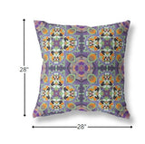 18" Purple Orange Cloverleaf Indoor Outdoor Throw Pillow