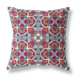 16" Red Blue Cloverleaf Indoor Outdoor Throw Pillow