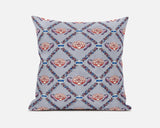 18" X 18" Gray And Blue Blown Seam Geometric Indoor Outdoor Throw Pillow