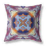 18” Indigo Yellow Geo Tribal Suede Throw Pillow