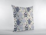 16” Cream Gray Leaves Indoor Outdoor Throw Pillow