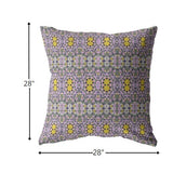 18” Purple Yellow Geofloral Indoor Outdoor Throw Pillow