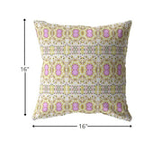 16” Yellow Lavender Geofloral Indoor Outdoor Throw Pillow