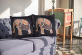 16” Orange Elephant Indoor Outdoor Throw Pillow