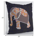 18” Orange Elephant Indoor Outdoor Throw Pillow