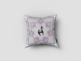 18” Gray Purple Horse Indoor Outdoor Throw Pillow