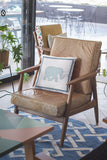 18” Blue White Elephant Indoor Outdoor Throw Pillow