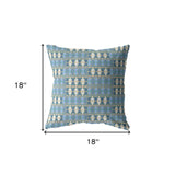 18" Blue Cream Spades Indoor Outdoor Throw Pillow