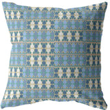 18" Blue Cream Spades Indoor Outdoor Throw Pillow