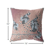 16” Dusty Pink Boho Bird Indoor Outdoor Throw Pillow