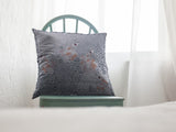 16” Gray Orange Boho Bird Indoor Outdoor Throw Pillow