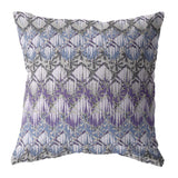 16” Purple Gray Hatch Indoor Outdoor Throw Pillow