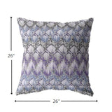 18” Purple Gray Hatch Indoor Outdoor Throw Pillow