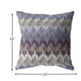 18” Blue Gray Hatch Indoor Outdoor Throw Pillow