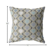 16” Gray Ogee Indoor Outdoor Throw Pillow