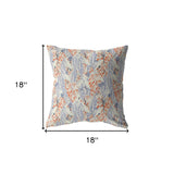 18" Orange Lavender Tropics Indoor Outdoor Throw Pillow