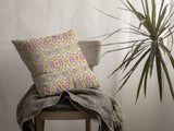 16” Yellow Lavender Geofloral Indoor Outdoor Zippered Throw Pillow