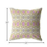 18” Yellow Lavender Geofloral Indoor Outdoor Zippered Throw Pillow