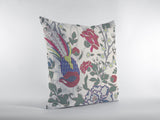 16” Pink Sage Peacock Indoor Outdoor Zippered Throw Pillow