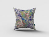 16” Lilac Green Hibiscus Indoor Outdoor Zippered Throw Pillow