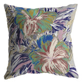 26” Lilac Green Hibiscus Indoor Outdoor Zippered Throw Pillow