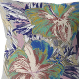 26” Lilac Green Hibiscus Indoor Outdoor Zippered Throw Pillow