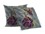 18” Terracotta Hibiscus Indoor Outdoor Zippered Throw Pillow