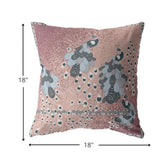 18” Dusty Pink Boho Bird Indoor Outdoor Zippered Throw Pillow