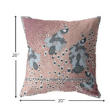 18” Dusty Pink Boho Bird Indoor Outdoor Zippered Throw Pillow