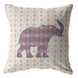 18" Magenta Elephant Indoor Outdoor Zip Throw Pillow