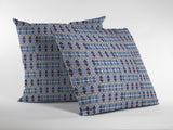 18" Blue Gray Spades Indoor Outdoor Zippered Throw Pillow