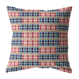 16" Red Blue Spades Indoor Outdoor Zippered Throw Pillow