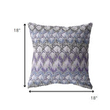 18” Purple Gray Hatch Indoor Outdoor Zippered Throw Pillow