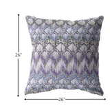 18” Purple Gray Hatch Indoor Outdoor Zippered Throw Pillow