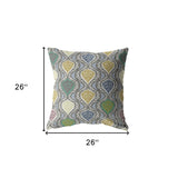 18” Gray Gold Ogee Indoor Outdoor Zippered Throw Pillow