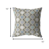 16” Gray Ogee Indoor Outdoor Zippered Throw Pillow