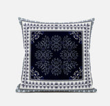 18" X 18" Light Blue Zippered Geometric Indoor Outdoor Throw Pillow