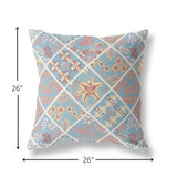 20” Blue Yellow Patch Indoor Outdoor Throw Pillow