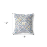 16” Gray Yellow Patch Indoor Outdoor Throw Pillow