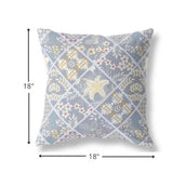 18” Gray Yellow Patch Indoor Outdoor Throw Pillow