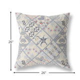 18” Cream Gray Patch Indoor Outdoor Throw Pillow