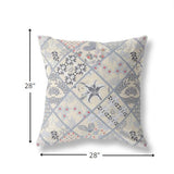 18” Cream Gray Patch Indoor Outdoor Throw Pillow