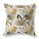 18” Yellow Black Tropical Indoor Outdoor Throw Pillow