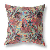 18” Red Yellow Tropical Indoor Outdoor Throw Pillow