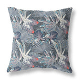 16” Purple Indigo Tropical Indoor Outdoor Throw Pillow