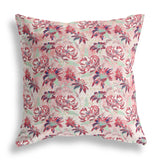 16” Red White Roses Indoor Outdoor Throw Pillow