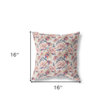 16” Red Light Indigo Roses Indoor Outdoor Throw Pillow