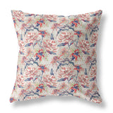 20” Red Light Indigo Roses Indoor Outdoor Throw Pillow