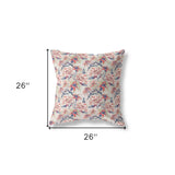 20” Red Light Indigo Roses Indoor Outdoor Throw Pillow